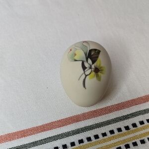 Decorative Egg with  Hand-painted Floral Design, Vtg
